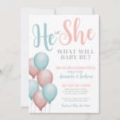 Invitation Rose Et Bleu Qu'Elle Révèle Le Sexe (Devant)