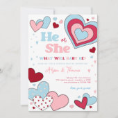 Invitation Rose et bleu Saint Valentin Coeurs de la Saint Val (Devant)