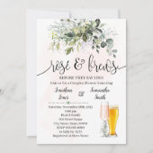 Invitation Rose et brasse Couples Douche Eucalyptus Verdure (Devant)