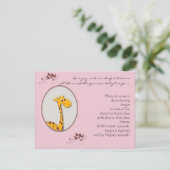 Invitation rose et Brown de baby shower de girafe (Debout devant)