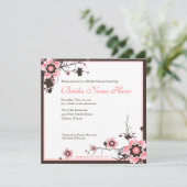 Invitation rose et Brown de douche de fleurs de (Debout devant)