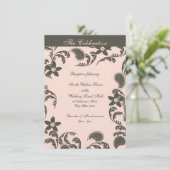 Invitation Rose et Brown Paisley Floral (Debout devant)
