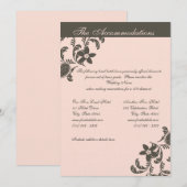 Invitation Rose et Brown Paisley Floral (Devant / Derrière)