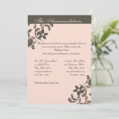 Invitation Rose et Brown Paisley Floral (Debout devant)