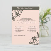 Invitation Rose et Brown Paisley Floral Hébergements (Debout devant)