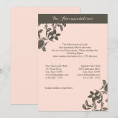 Invitation Rose et Brown Paisley Floral Hébergements (Devant / Derrière)