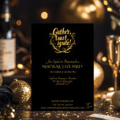 Invitation Rose et Champagne Rosée et or Nouvel An Réveillon