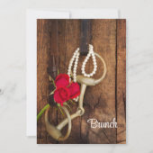 Invitation Rose et cheval Bit Pays Poste Mariage Brunch (Devant)