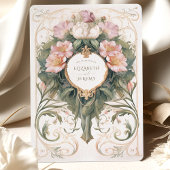 Invitation Rose et crème Dusty Art Nouveau Mariage