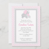Invitation Rose et gris d'invitation de douche de bébé (Devant)