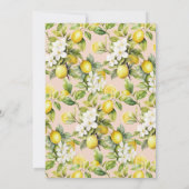 Invitation rose et jaune | Baby shower Floral Citrus de citro (Dos)