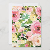 Invitation rose et jaune de Fête de la mariée de (Dos)