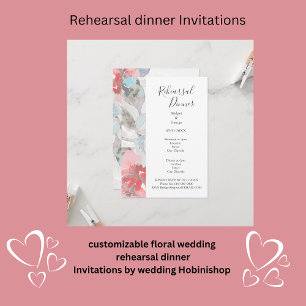 Invitation Rose et Mariage Fleur sauvage Abstrait moderne