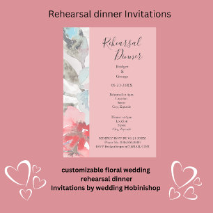 Invitation Rose et Mariage Fleur sauvage Abstrait moderne