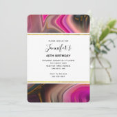 Invitation Rose et noir avec des persiennes d'or Abstrait Ann (Debout devant)