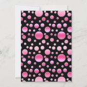 Invitation rose et noir de bat mitzvah de point de (Dos)