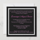 Invitation rose et noir élégant avec l'arc de (Dos)