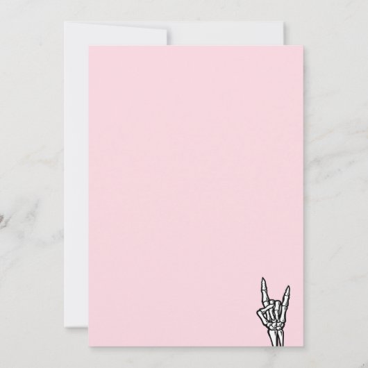 Invitation Rose et noir mauvais deux The Bone 2e fête d'anniv (Dos)