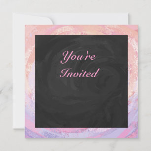 Invitation Rose et Noir Personnalisé