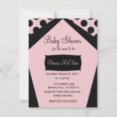 Invitation Rose et noir - pois (Dos)