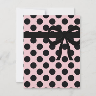 Invitation Rose et noir - pois
