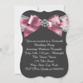 Invitation Rose et noir sucré 16 fête d'anniversaire (Dos)