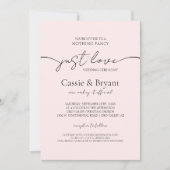 Invitation Rose et noir vif Juste aimer Mariage de script mod (Devant)