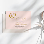Invitation Rose et or | 60 ans aimés 60e anniversaire fête