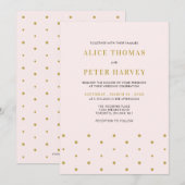 Invitation Rose et or | Cérémonie Mariage moderne simple (Devant / Derrière)