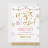 Invitation Rose et or d'invitation d'anniversaire (Devant)