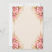 Invitation rose et or pour les 16 ans de la prince (Dos)