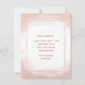 Invitation Rose et or Rose seront-vous ma servante d'éducatio (Dos)