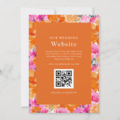 Invitation Rose et Orange | Jardin Vibrant | Mariage Code QR (Dos)