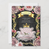 Invitation Rose et papillons Chaise de Princesse Rose pour un (Dos)