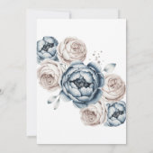Invitation Rose et Parties scintillant Dusty Blue Peony Brunc (Dos)