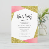 Invitation Rose et parties scintillantes de l'invitation | de (Debout devant)