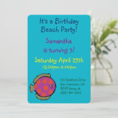 Invitation Rose et poissons à pois oranges (Debout devant)