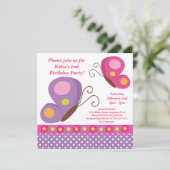 Invitation rose et pourpre de papillon (Debout devant)