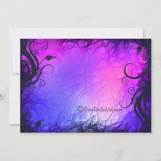 Invitation rose et pourpre de partie de (Dos)