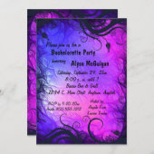 Invitation rose et pourpre de partie de (Devant / Derrière)