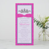 Invitation rose et pourpre de princesse sweet (Debout devant)