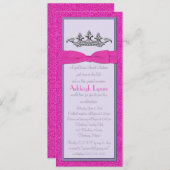 Invitation rose et pourpre de princesse sweet (Devant / Derrière)