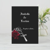 Invitation Rose et Rosary Goth Wedding (Debout devant)