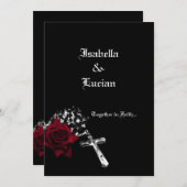 Invitation Rose et Rosary Goth Wedding (Devant / Derrière)