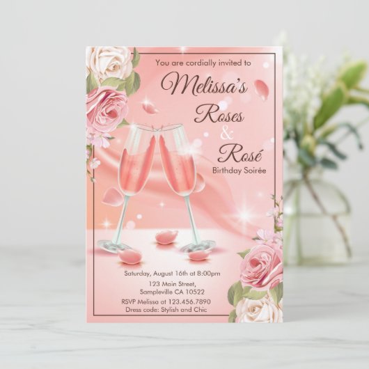 Invitation rose et rosé (Debout devant)