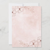 Invitation Rose et Rose or Foil Floral Mariage encadré (Dos)