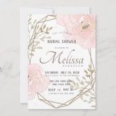 Invitation Rose et rose pâle et la Fête des mariées florale r (Devant)