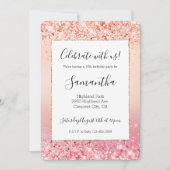 Invitation Rose et Rose Sparkle Ombre (Devant)