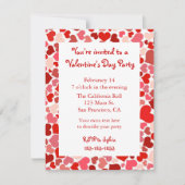 Invitation rose et rouge de Saint-Valentin de (Devant)