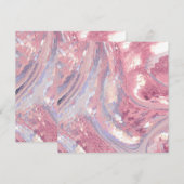 Invitation Rose et sequin iridescent violet (Devant / Derrière)